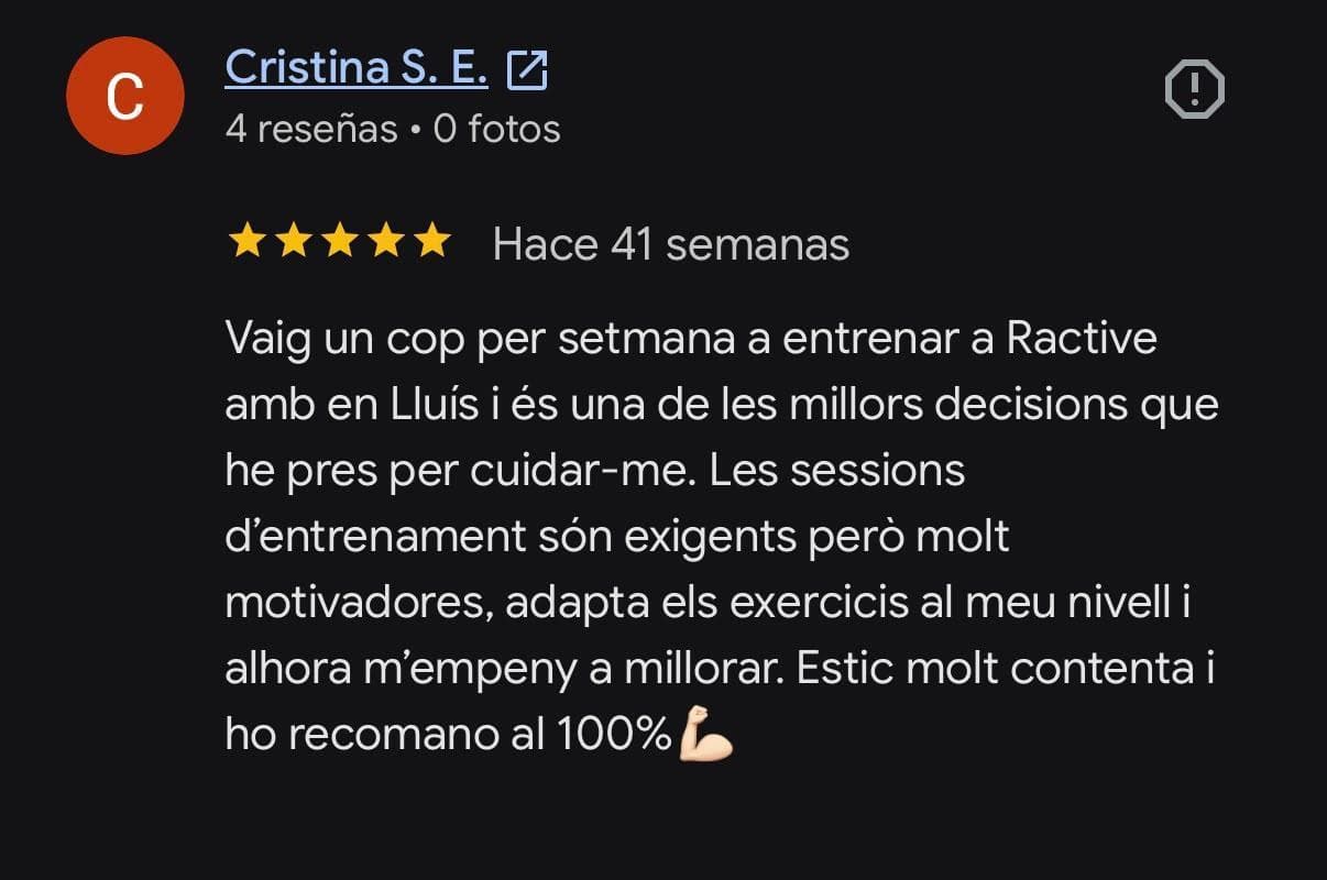 Ressenya de Google d'un client Reactive