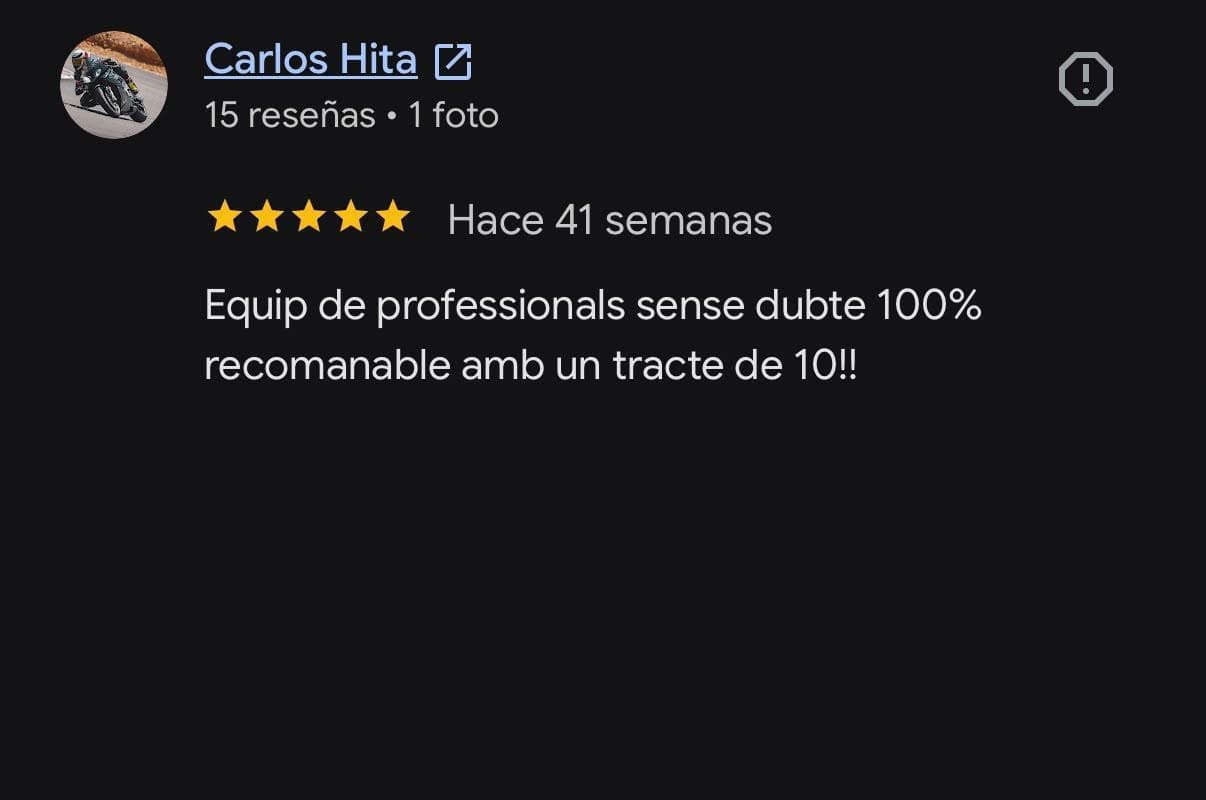 Ressenya de Google d'un client Reactive